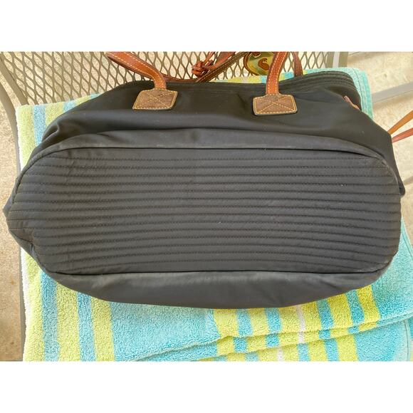 DOONEY & BOURKE BLACK NYLON BROWN LEATHER SHOULDER BAG ASIS - Picture 15 of 16